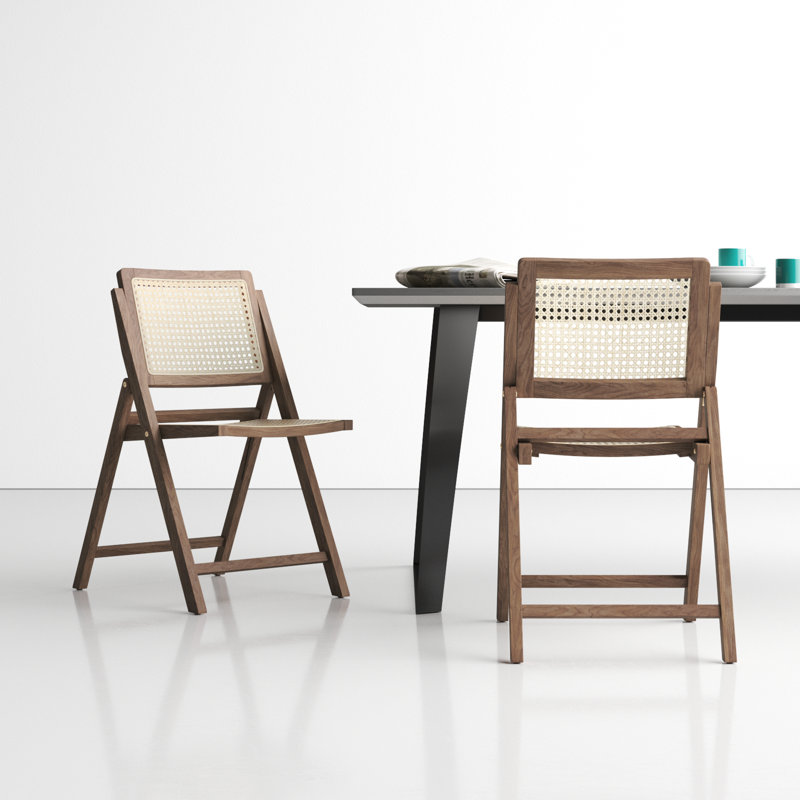 AllModern Dan Rattan Folding Dining Chair & Reviews | Wayfair
